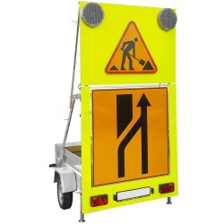 Remorca 1 ax cu panou de semnalizare si dirijare trafic 2 lampi LED U27